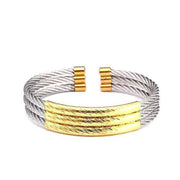 bracelet bicolore acier homme 