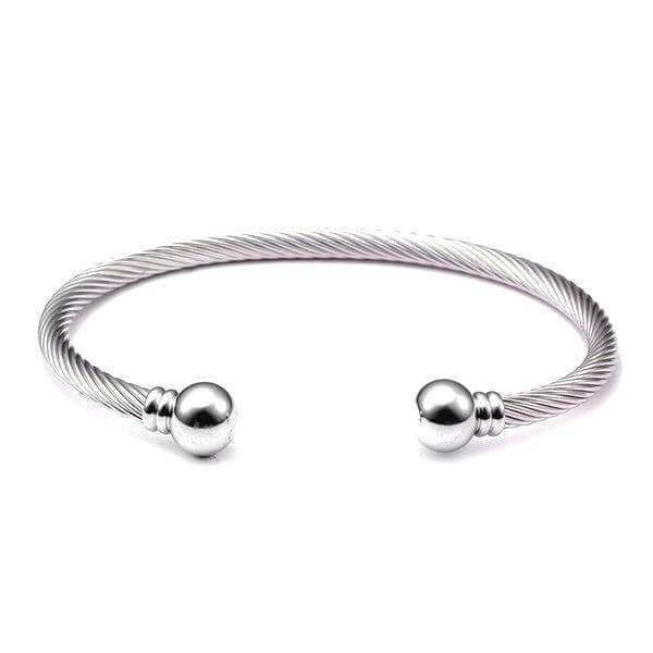 bracelet acier homme pas cher argenté