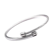 bracelet jonc homme acier argenté
