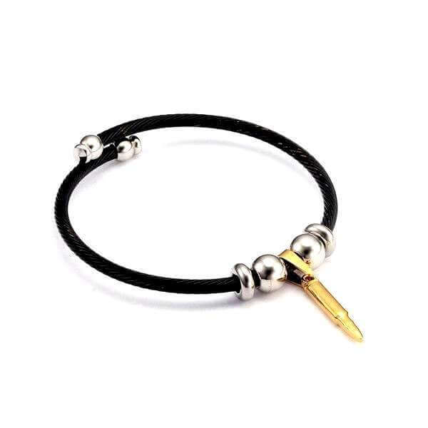 bracelet acier homme noir tendance