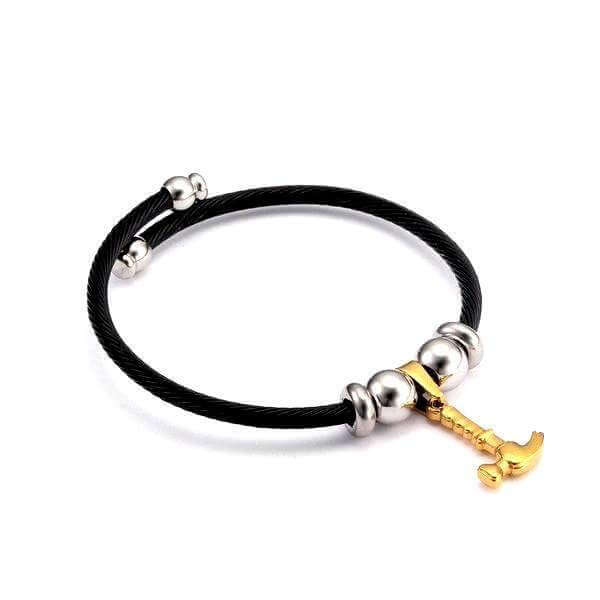 bracelet acier homme noir charms