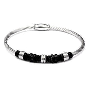 bracelet acier câble homme noir