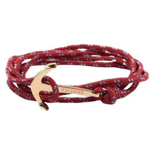 bracelet homme corde ancre bordeaux