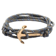 bracelet homme corde ancre gris