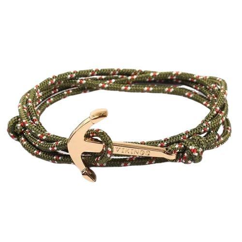 bracelet homme corde ancre kaki