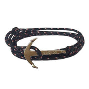 bracelet avec ancre homme noir