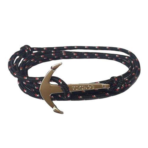 bracelet avec ancre homme noir