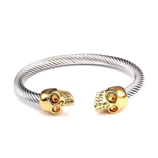 bracelet en acier pour homme tête de mort