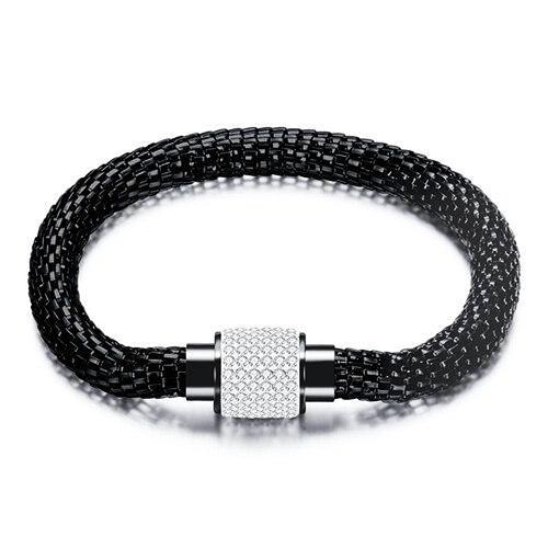 bracelet femme en acier inoxydable noir