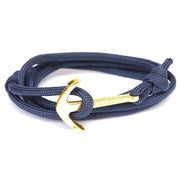 bracelet homme avec ancre bleu marine