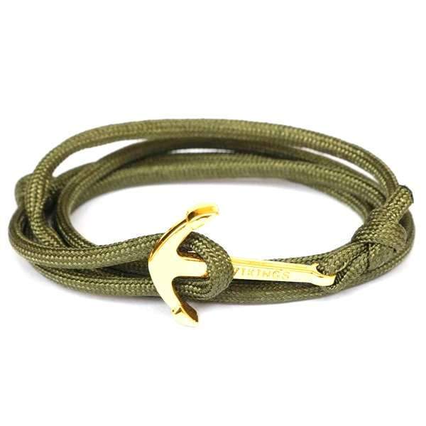 bracelet homme avec ancre marine kaki