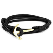 bracelet homme avec ancre marine noir