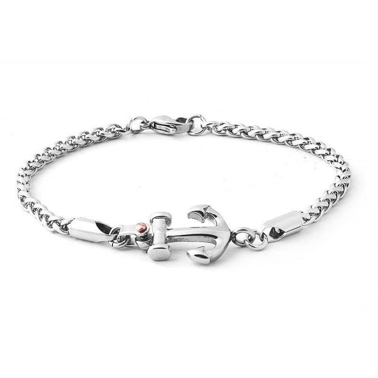 bracelet homme ancre en acier
