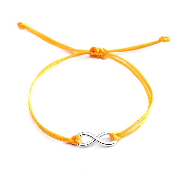 bracelet infini cordon jaune