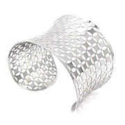 BRACELET MANCHETTE AJOURÉ - (ACIER)