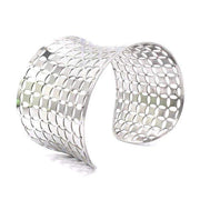 BRACELET MANCHETTE AJOURÉ - (ACIER)