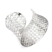 BRACELET MANCHETTE AJOURÉ - (ACIER)