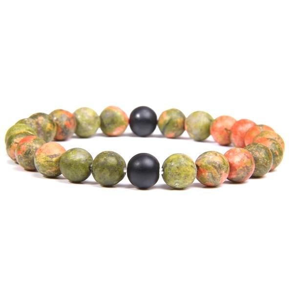 bracelet perle pierre homme vert