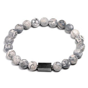 BRACELET EN PERLES POUR HOMME - (HOWLITE)