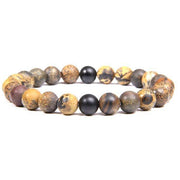 bracelet perle pierre homme marron