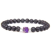 bracelet homme perle noire tendance